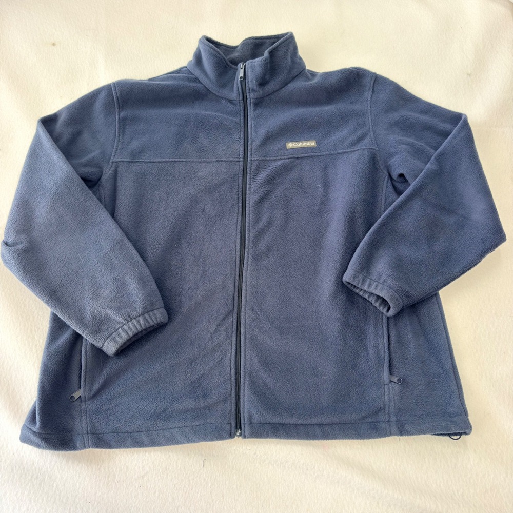 Columbia Mens 3X Navy Blue Full Zip Fleece Jacket Steens Mountain Mock Neck